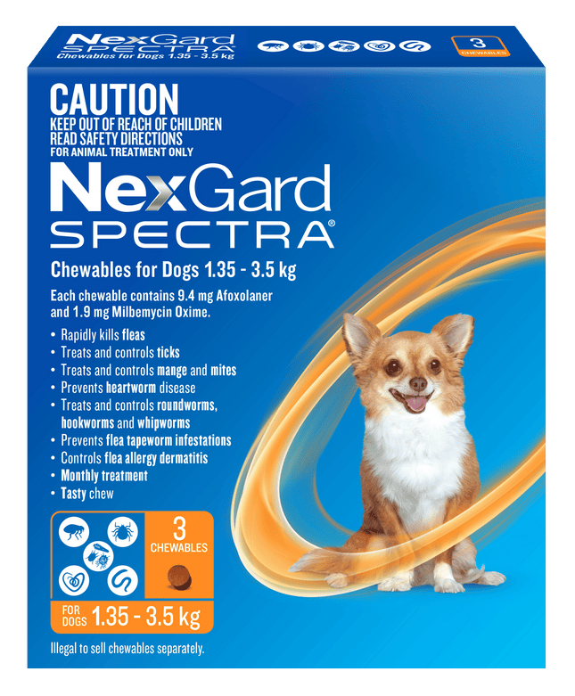 NexGard Spectra - Chewables for Dogs (2-3.5kg) (3pk)