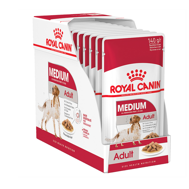 Royal Canin - Medium Adult Dog Wet Food (140g x 10pk)