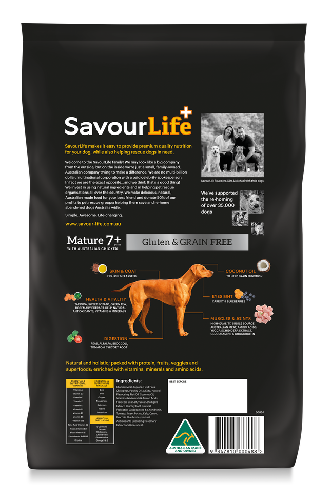 SavourLife - Grain Free Chicken Mature 7+ Dog Dry Food (2.5kg)