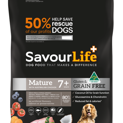 SavourLife - Grain Free Chicken Mature 7+ Dog Dry Food (2.5kg)