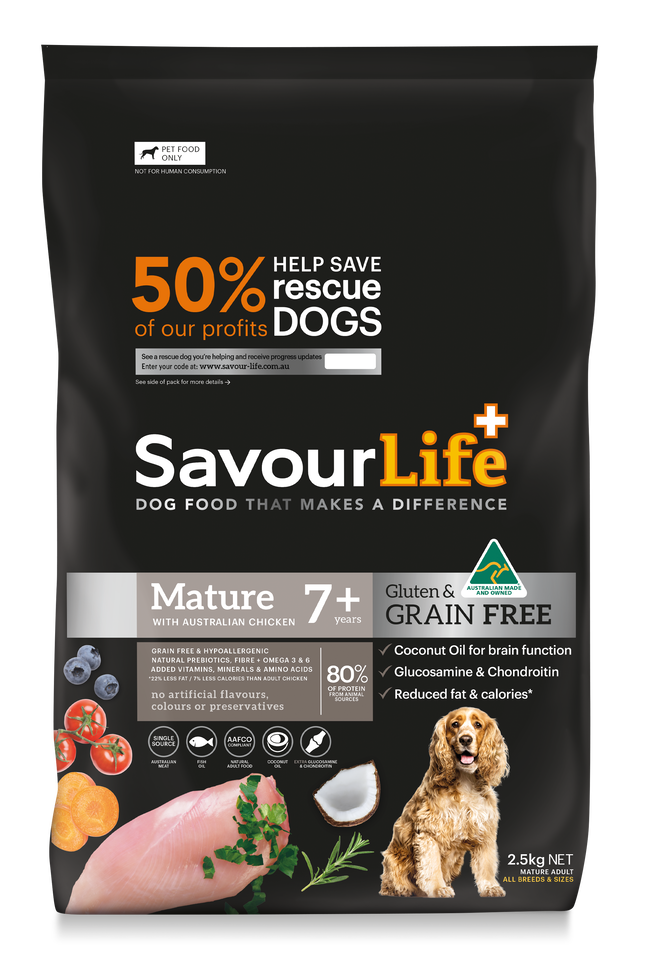 SavourLife - Grain Free Chicken Mature 7+ Dog Dry Food (2.5kg)