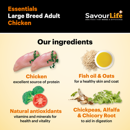 SavourLife - Essentials Chicken Large Breed Dog Dry Food (15kg)