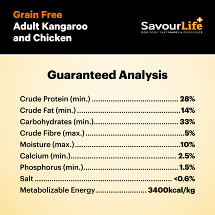 SavourLife - Grain Free Kangaroo & Chicken Dog Dry Food (10kg)