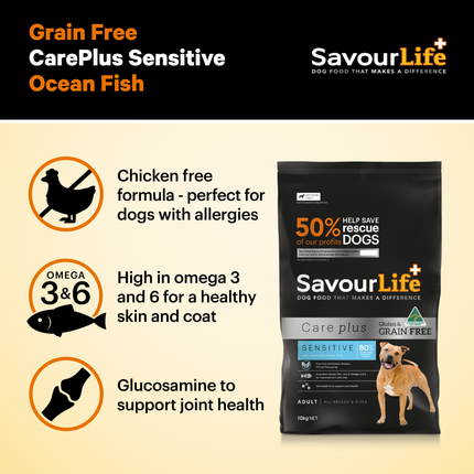 SavourLife - Grain Free Ocean Fish CarePlus Sensitive Dog Dry Food (10kg)