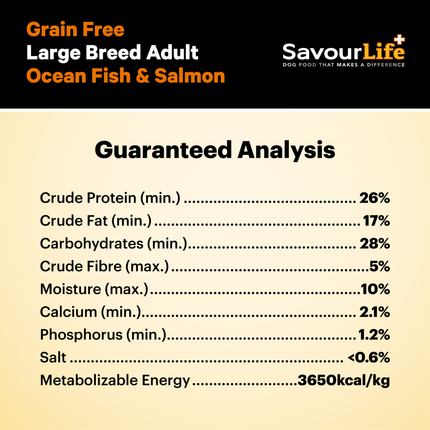 SavourLife - Grain Free Ocean Fish Large Breed Dog Dry Food (15kg)