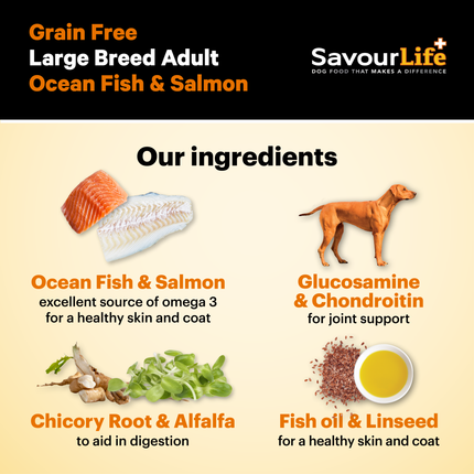 SavourLife - Grain Free Ocean Fish Large Breed Dog Dry Food (15kg)