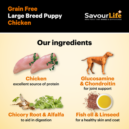 SavourLife - Grain Free Chicken Large Breed Puppy Dog Dry Food (15kg)