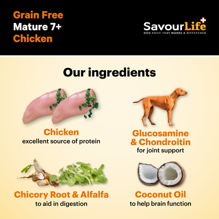 SavourLife - Grain Free Chicken Mature 7+ Dog Dry Food (2.5kg)