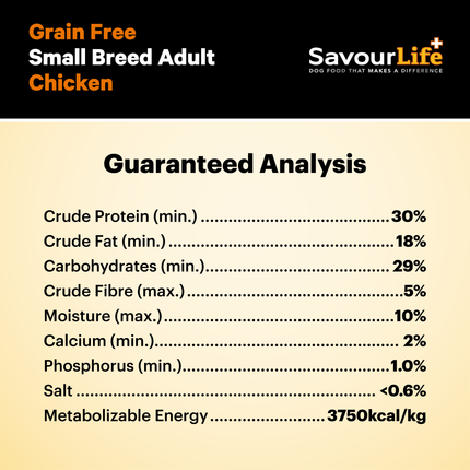 SavourLife - Grain Free Chicken Small Breed Dog Dry Food (2.5kg)