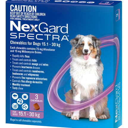 NexGard Spectra - Chewables for Dogs (15.1-30kg) (3pk)