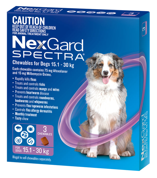 NexGard Spectra - Chewables for Dogs (15.1-30kg) (3pk)