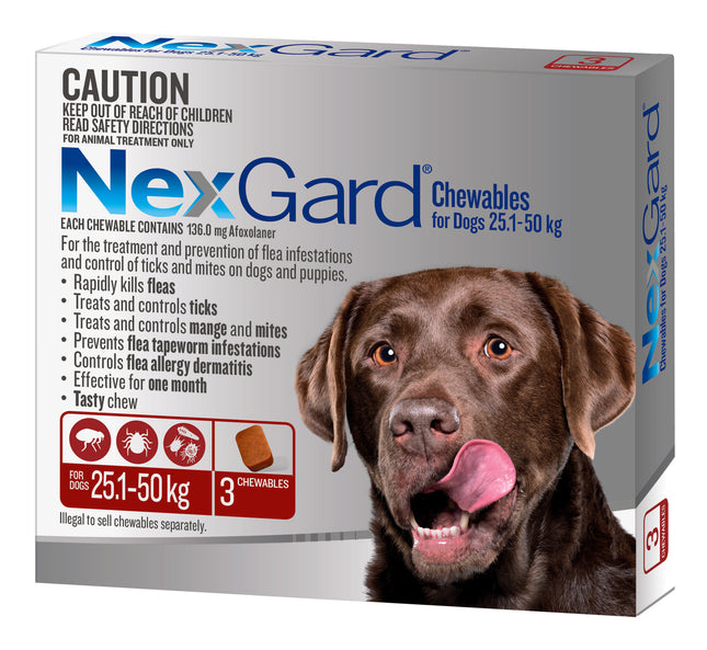 NexGard Chewables Dog - 25.1-50kg (3pk)