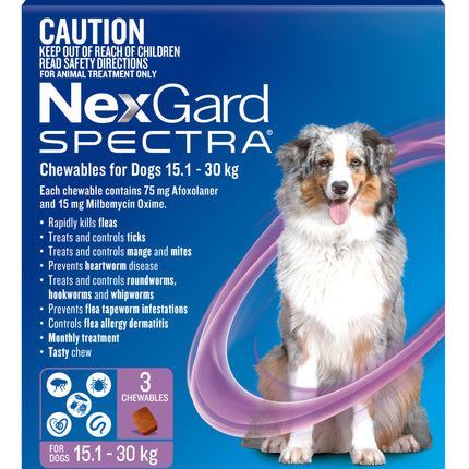 NexGard Spectra - Chewables for Dogs (15.1-30kg) (3pk)