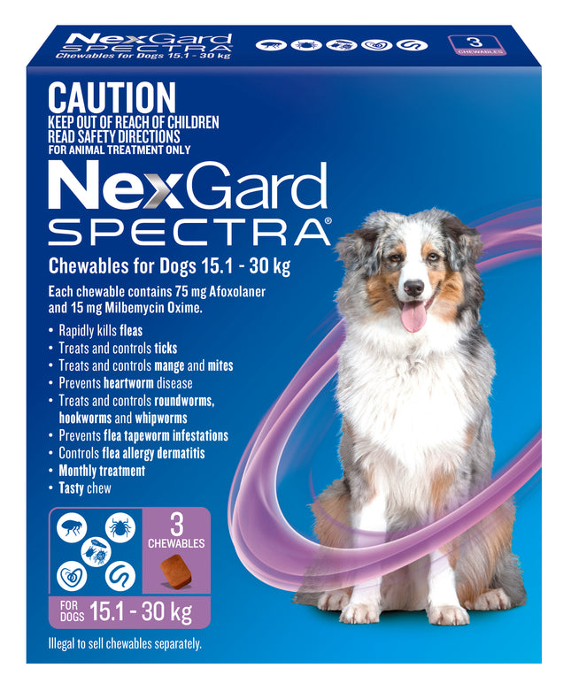 NexGard Spectra - Chewables for Dogs (15.1-30kg) (3pk)