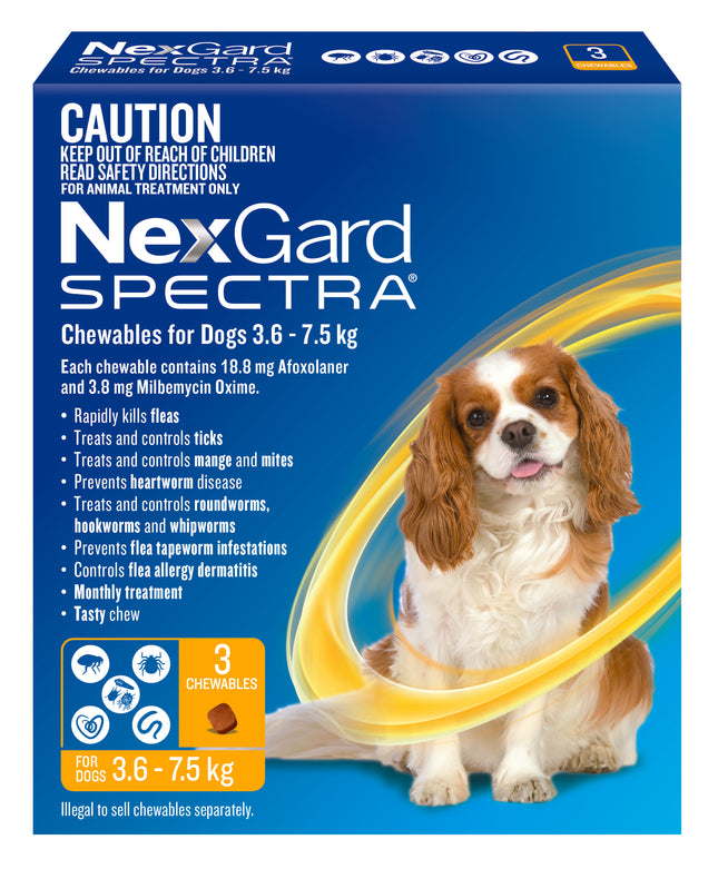 NexGard Spectra - Chewables for Dogs (3.6-7.5kg) (3pk)