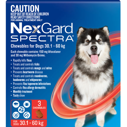 NexGard Spectra - Chewables for Dogs (30.1-60kg) (3pk)