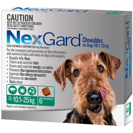 NexGard Chewables Dog - 10.1-25kg (6pk)