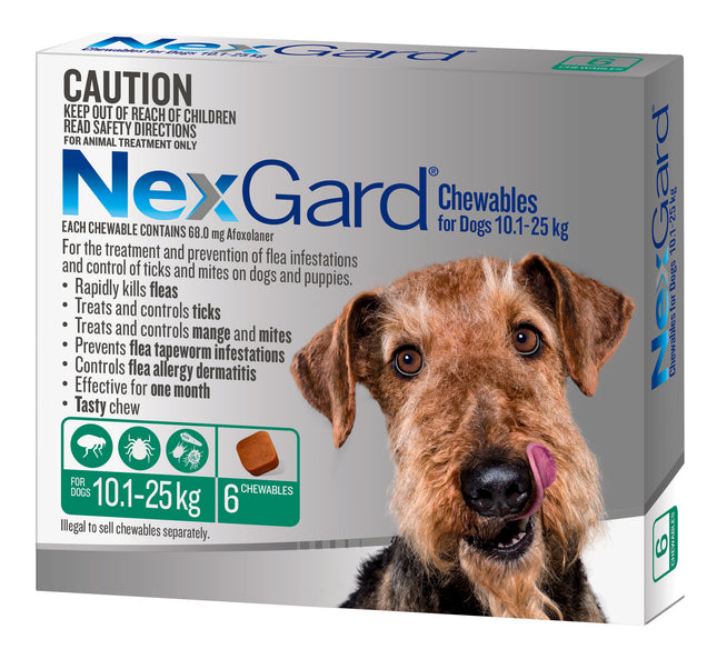 NexGard Chewables Dog - 10.1-25kg (6pk)