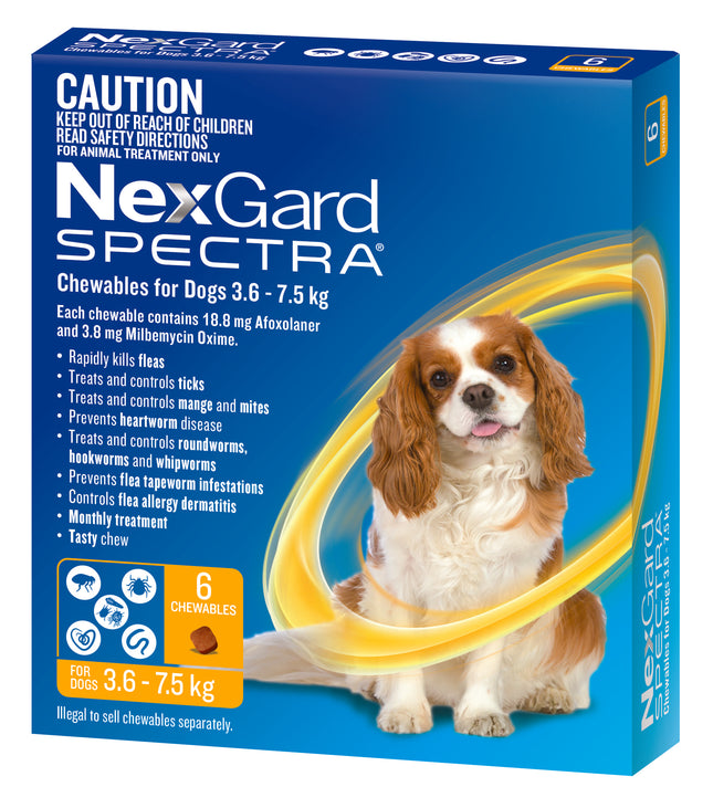 NexGard Spectra - Chewables for Dogs (3.6-7.5kg) (6pk)