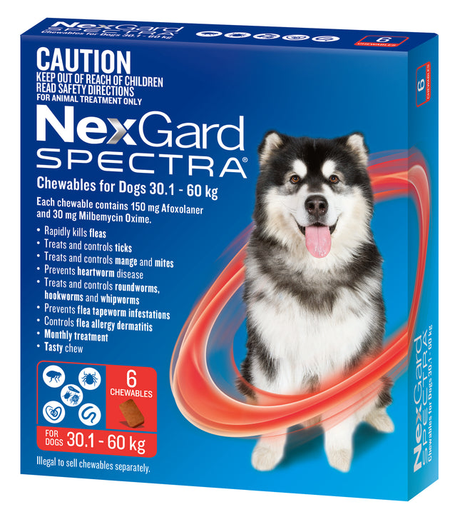 NexGard Spectra - Chewables for Dogs (30.1-60kg) (6pk)