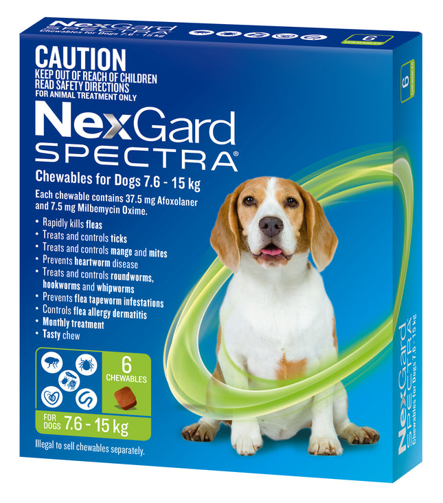 NexGard Spectra - Chewables for Dogs (7.6-15kg) (6pk)