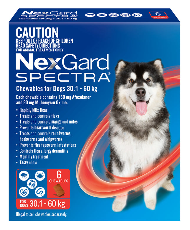 NexGard Spectra - Chewables for Dogs (30.1-60kg) (6pk)