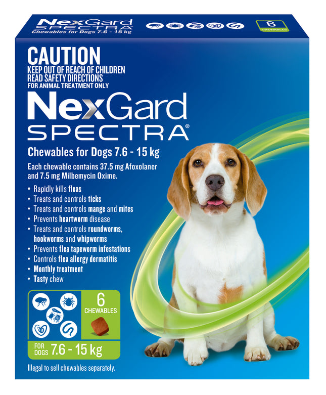 NexGard Spectra - Chewables for Dogs (7.6-15kg) (6pk)