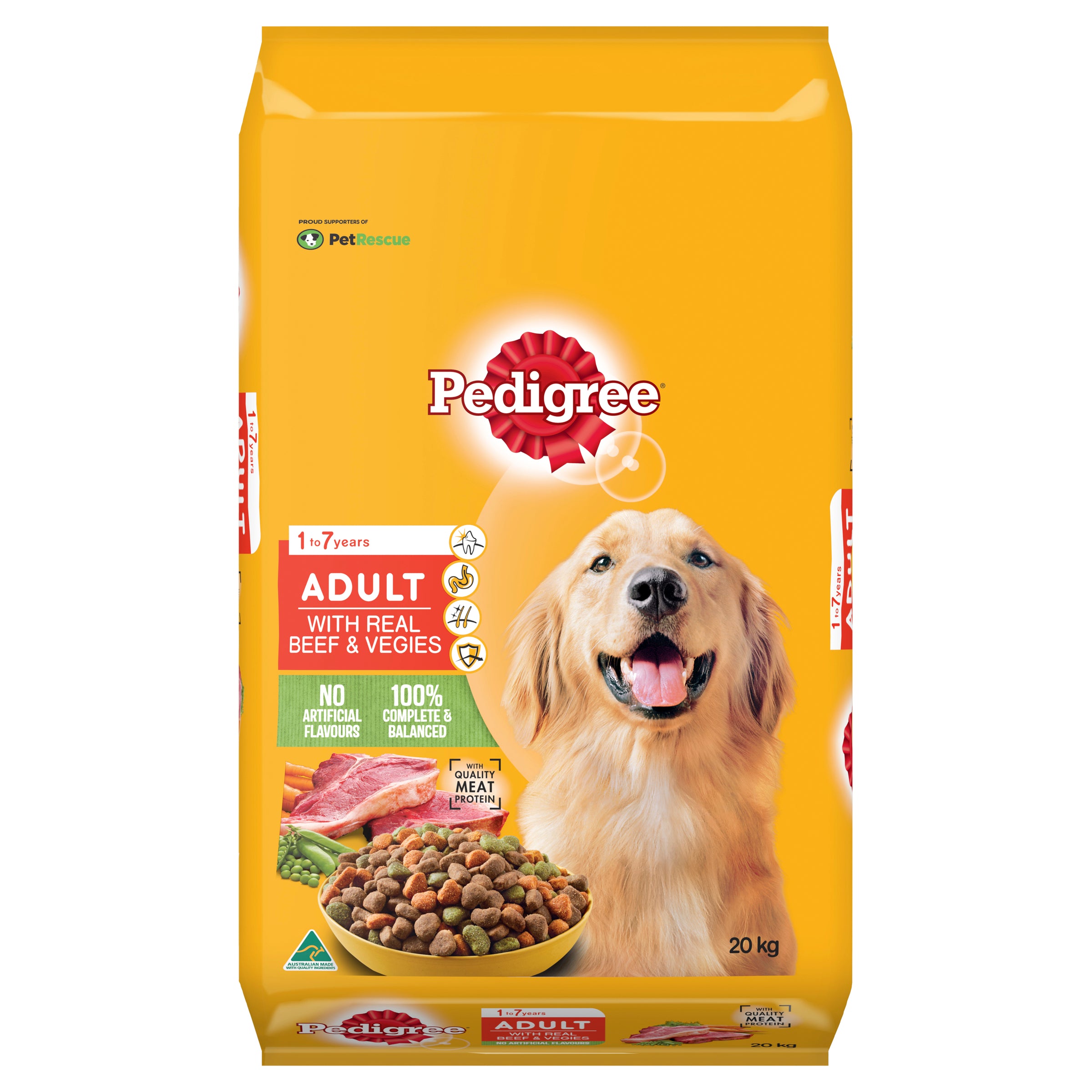 Pedigree Medium Dog Real Beef and Vegetable Dog Dry Food (20kg