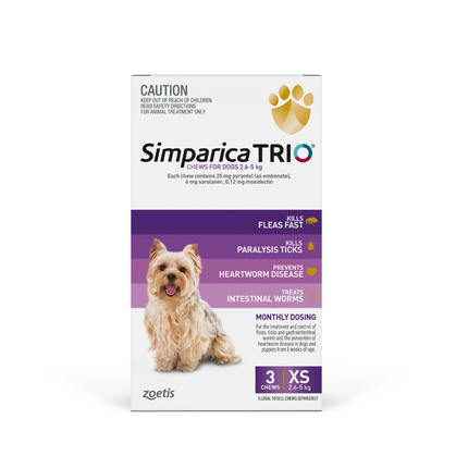 Simparica Trio - Chews for Dogs 2.6-5kg (3pk)
