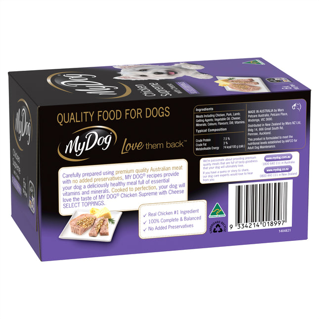 My Dog - Adult Chicken Supreme with Cheese Dog Wet Food (6pk x 100g)