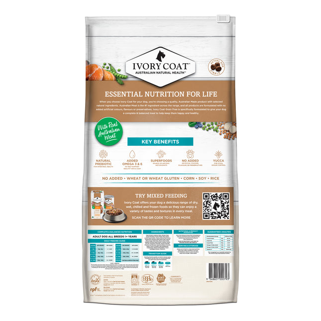 Ivory Coat - Grain Free Adult Dry Dog Food Salmon & Ocean Fish (13kg)