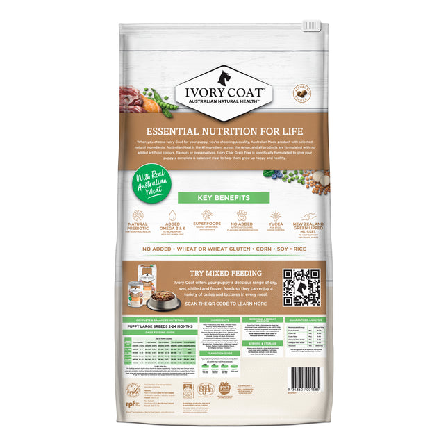 Ivory Coat - Grain Free Large Breed Dry Puppy Food Lamb (13kg)