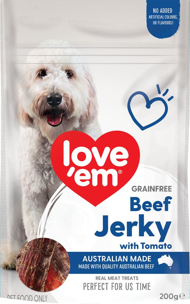 love em - Beef Jerky with Tomato Grain Free Dog Treat (200g)