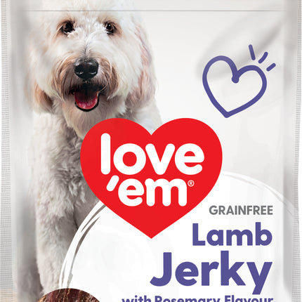 love em - Lamb Jerky with Rosemary Flavour Grain Free Dog Treat (200g)