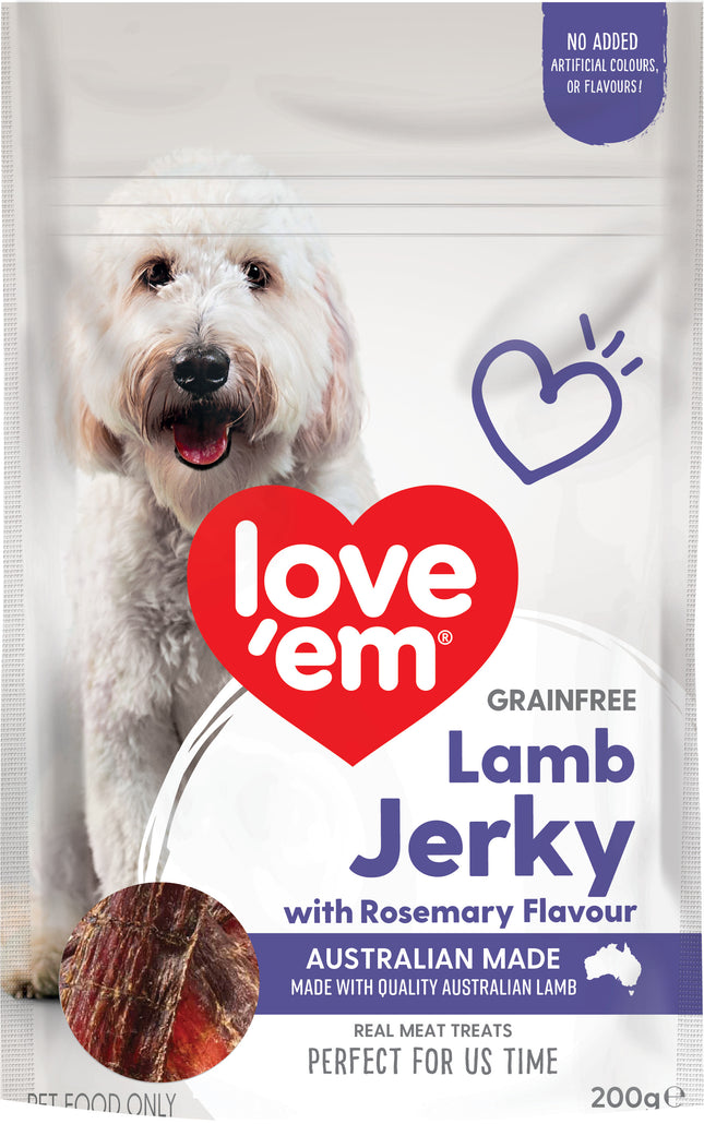 love em - Lamb Jerky with Rosemary Flavour Grain Free Dog Treat (200g)