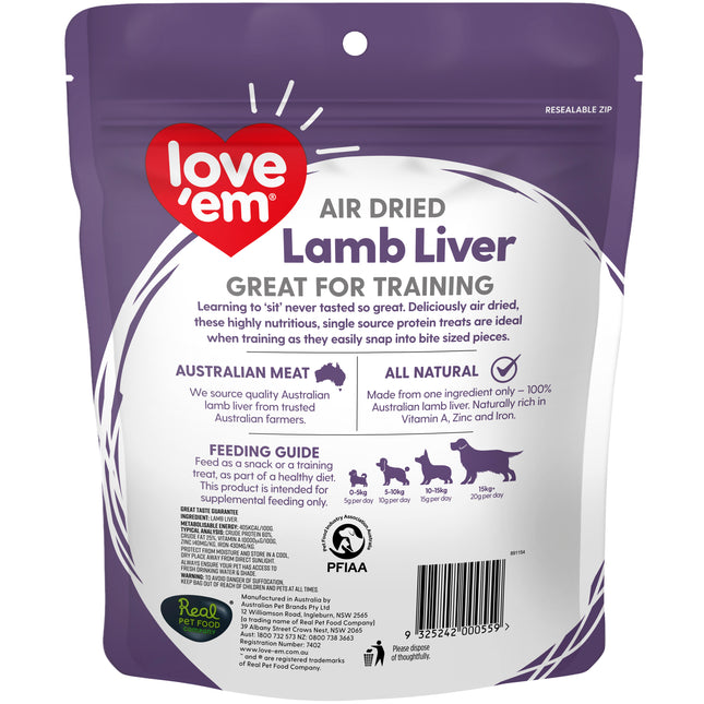love em - Lamb Liver Air Dried Dog Treat (200g)