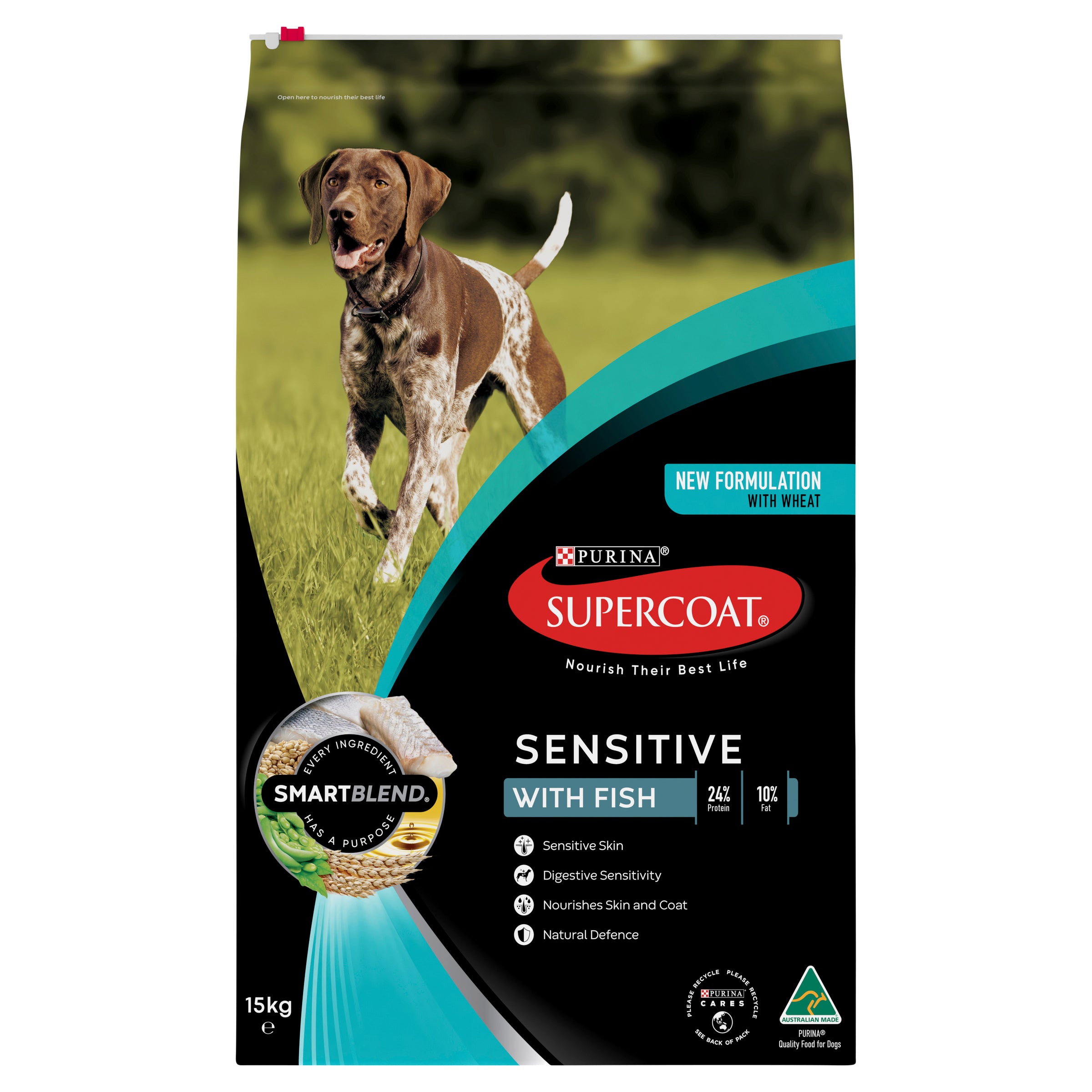 Supercoat Sensitive with Fish Dog Dry Food (15kg) – Pets Domain
