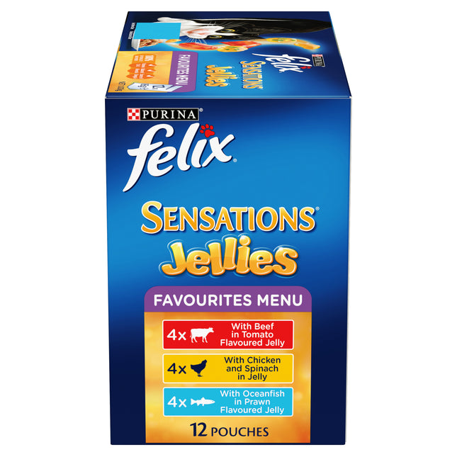 FELIX - Adult Sensations® Jellies Favourites Menu Wet Cat Food (85g x 12pk)
