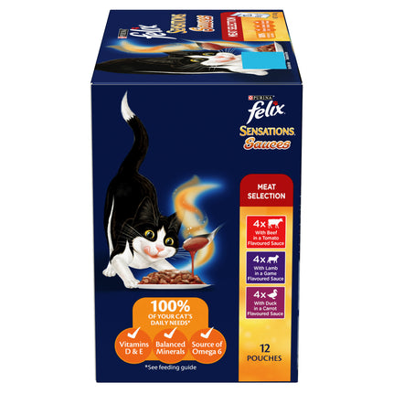 FELIX - Adult Sensations® Sauces Meat Selection Wet Cat Food (85g x 12pk)