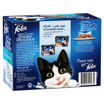FELIX - Adult Doubly Delicious Fish Selection in Jelly Wet Cat Food (85g x 12pk)