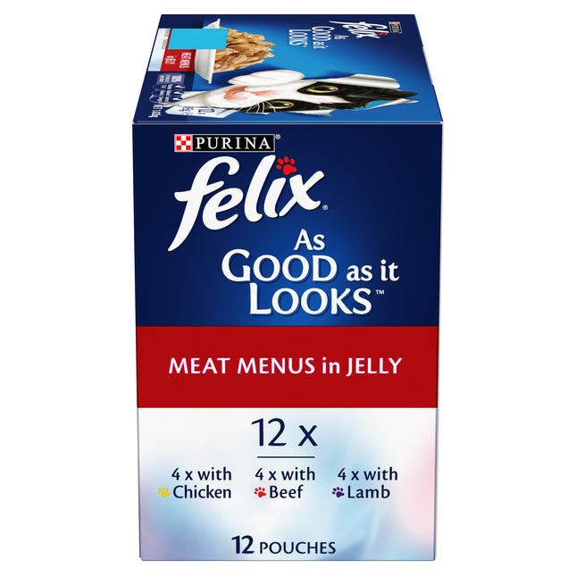 FELIX - Adult Meat Menus in Jelly Wet Cat Food (85g x 12pk)
