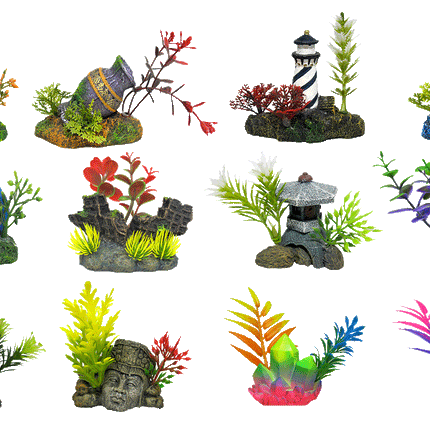 Aquamate - Betta Ornaments with Plants