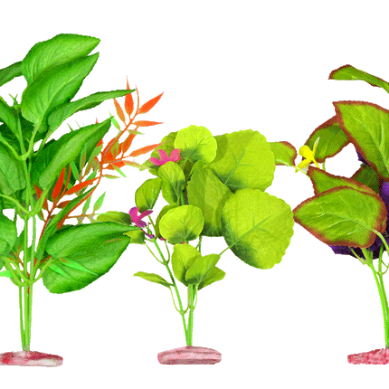 Aquamate - Medium Silk Plants Natural (3pk)