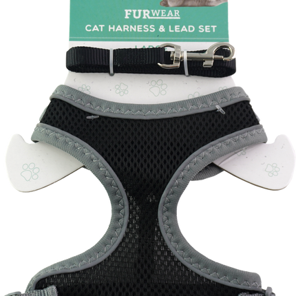 Furwear - Basic Cat Harness & Lead (Black)