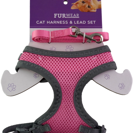 Furwear - Basic Cat Harness & Lead (Pink)