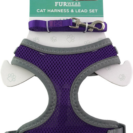Furwear - Basic Cat Harness & Lead (Purple)