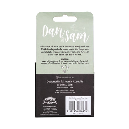 Dan & Sam - Biodegradable Poop Bags (Grey) (40pk)