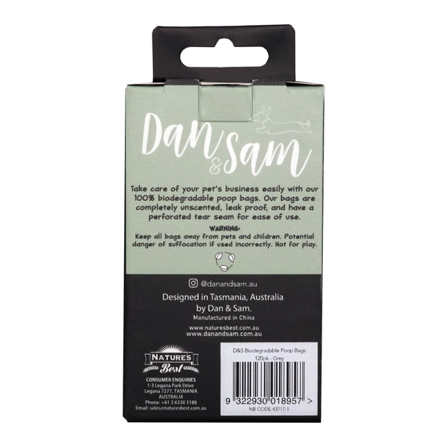 Dan & Sam - Biodegradable Poop Bags (Grey) (120pk)