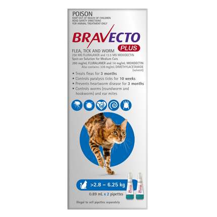 Bravecto - Plus for Medium Cats (2pk)