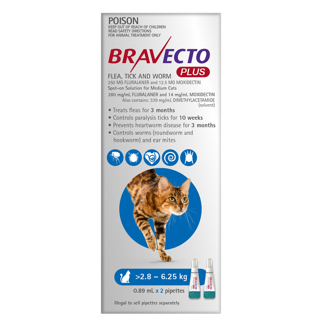 Bravecto - Plus for Medium Cats (2pk)